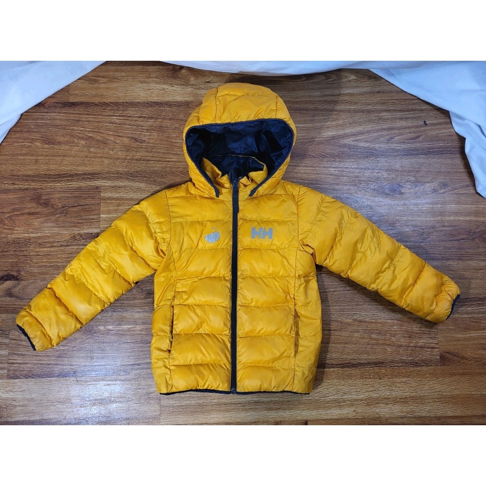 Helly Hansen Kids Size 6 Yellow & Navy Reversible Puffer Jacket